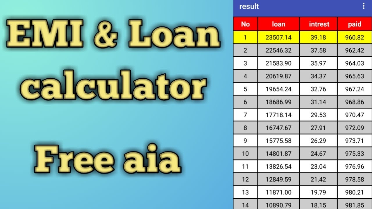 emi and loan calculator aia file | free aia file for kodular - YouTube