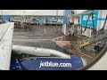 JetBlue Airbus A320 push back taxi and takeoff MYNN Nassau The Bahamas