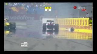 GP2 2011: Massive crash as Rigon hits the pitwall and breaks his ankle.