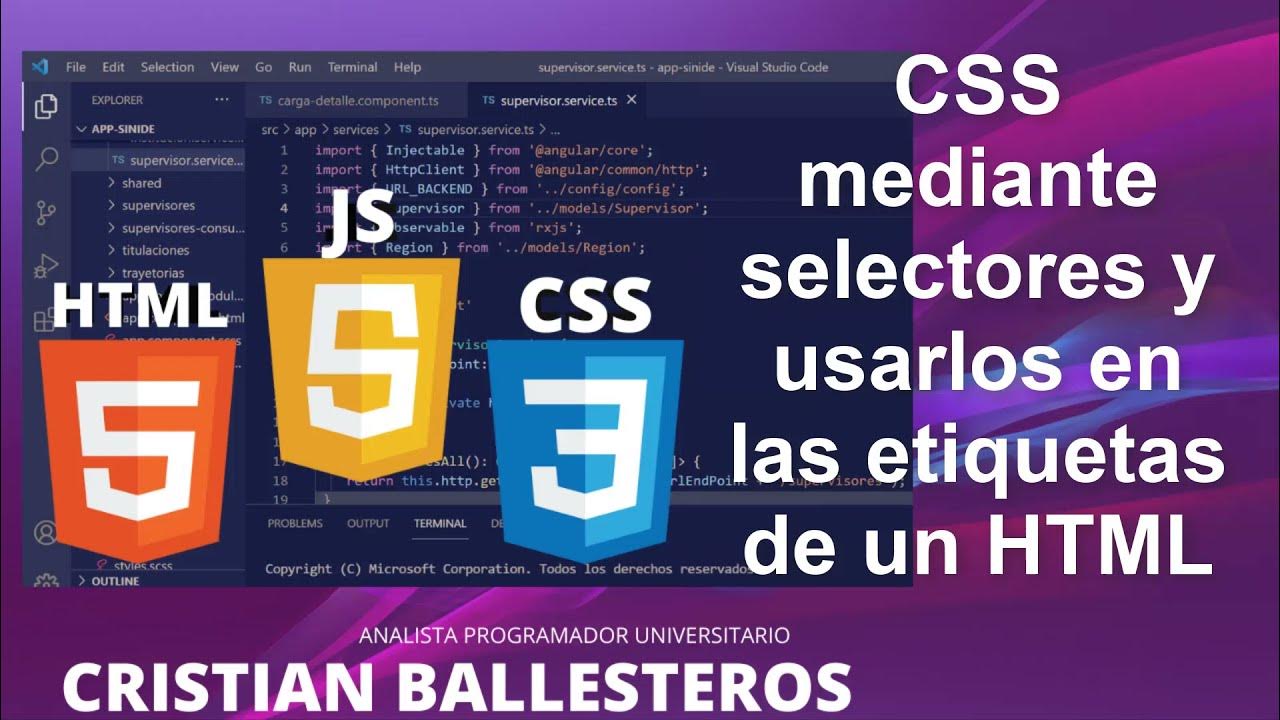 CSS mediante selectores y usarlos en las etiquetas de un HTML PARTE 1/2 ...