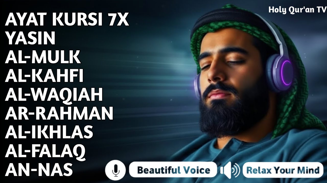 Quran Recitation in A Peaceful Voice I Alfatiha, Ayatul Kursi, Yasin ,Arrahman ,AlWaqiah