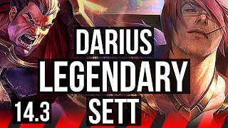 DARIUS vs SETT (TOP) | 8 solo kills, Legendary, 12/2/1, 400+ games | EUW Master | 14.3