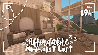[ bloxburg ] 🤎 affordable minimalist loft | 19k! ꒰ no advanced placing build ꒱