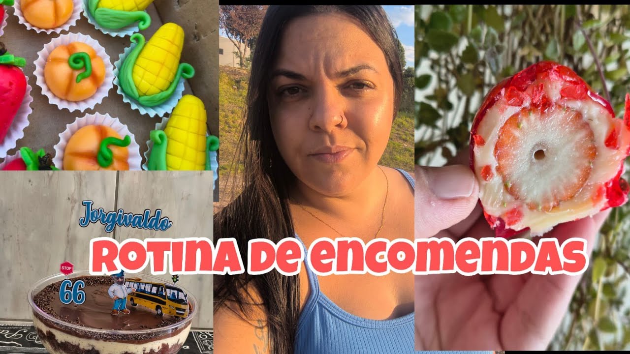 Rotina de encomendas e doces pronta entrega.