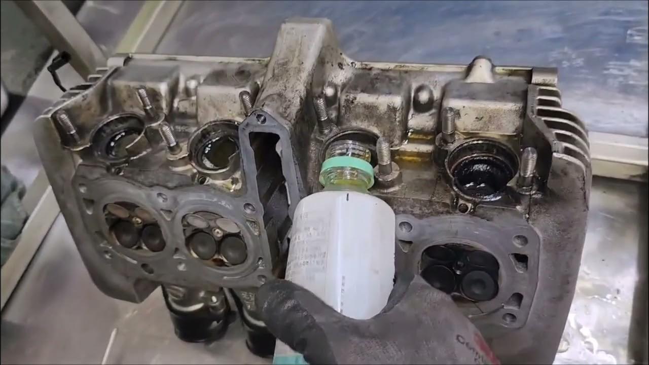 GSX400S KATANA Intake and exhaust valve leak check YouTube