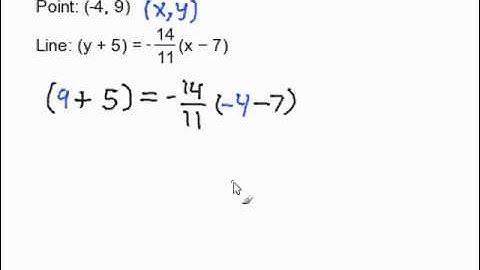 Determine if a Point lies on a Line in Point Slope Form