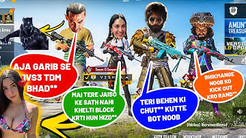 😔 Random Conqueror Toxic Girl Call me Noob and I challenge for Tdm Room 1vs3 | PART 24