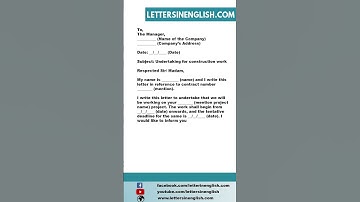 Undertaking Letter for Construction Work
