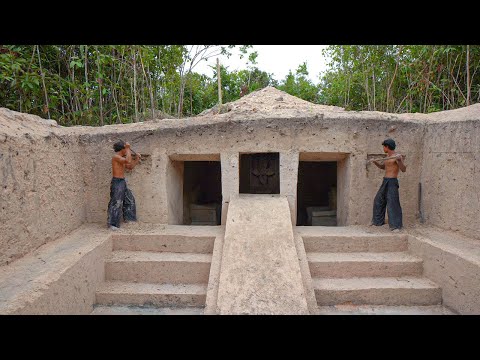 99 Days Build the most Amazing Underground Tunnel water slide Temple House (Part I)