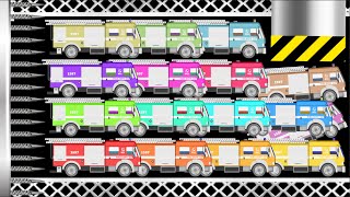 Fire Rescue Truck Race - Escape From Giant Spike Trap - Color Stickman Ragdoll Battle