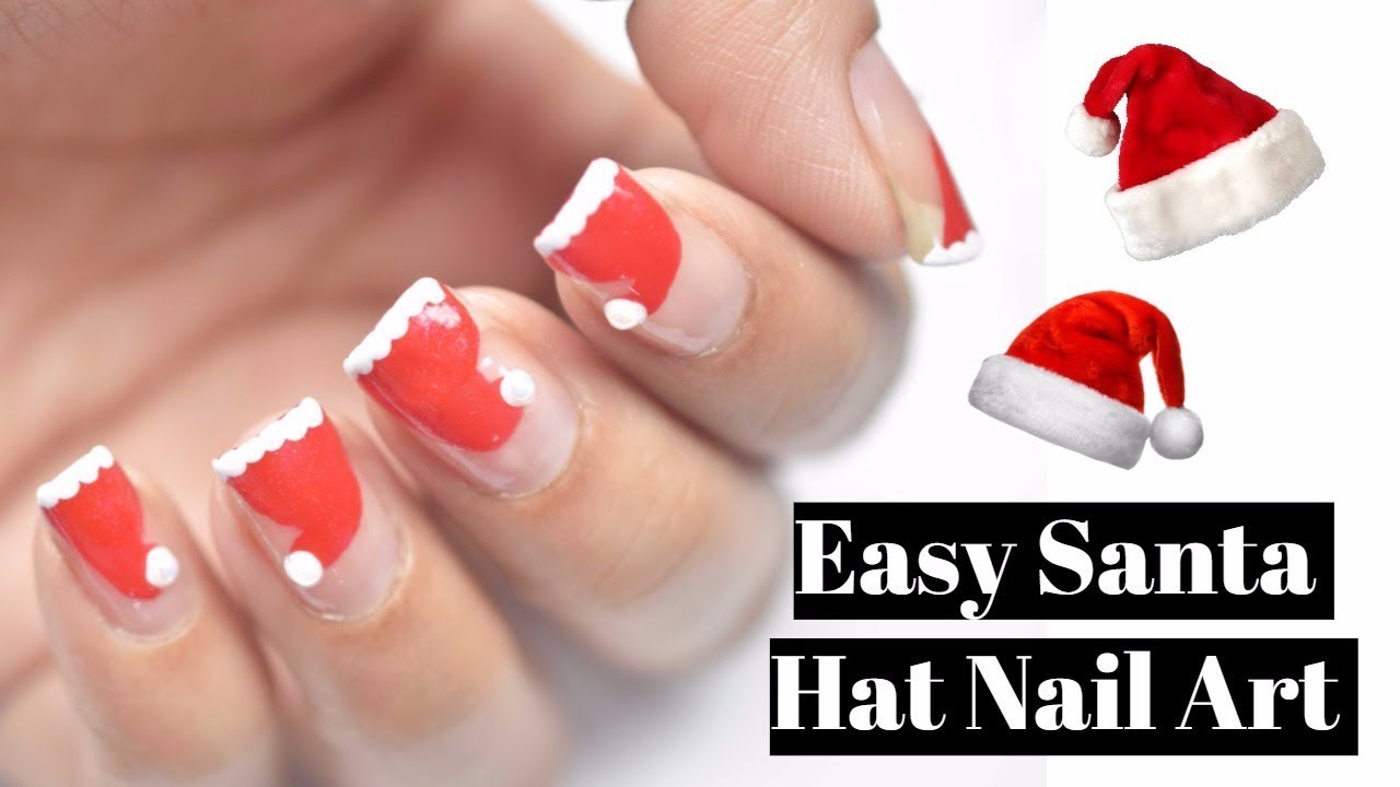 1. "Santa Hat Nail Art Tutorial" - wide 8