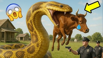 Brave Heroes Save Hyperactive Mother Cow from Giant Python’s Terrifying Attack 🐍 PART 2