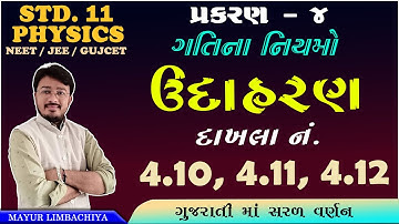 11 SCIENCE PHYSICS | CHAPTER 4 | EXAMPLE 4.10, 4.11, 4.12