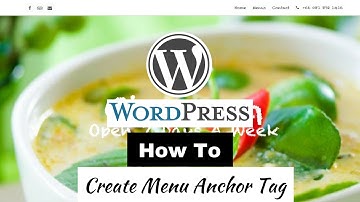 How To Create Wordpress Anchor Tag | How to create menu item anchor tag | Wordpress Anchor Tag Setup