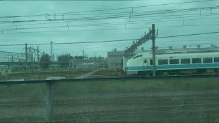 E657系も登場(1:10付近)新潟車両ベースを眺める