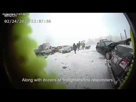 Video shows I-41 rescue efforts by sheriff's department during 119 car pile up