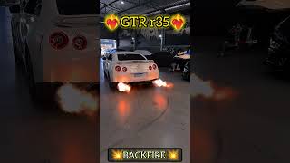 💥🔥INSANE Modified Nissan GTR R35 Backfire in Tuning Shop 🔥💥 Brutal Flames &amp; Pops!#shorts #viralcars