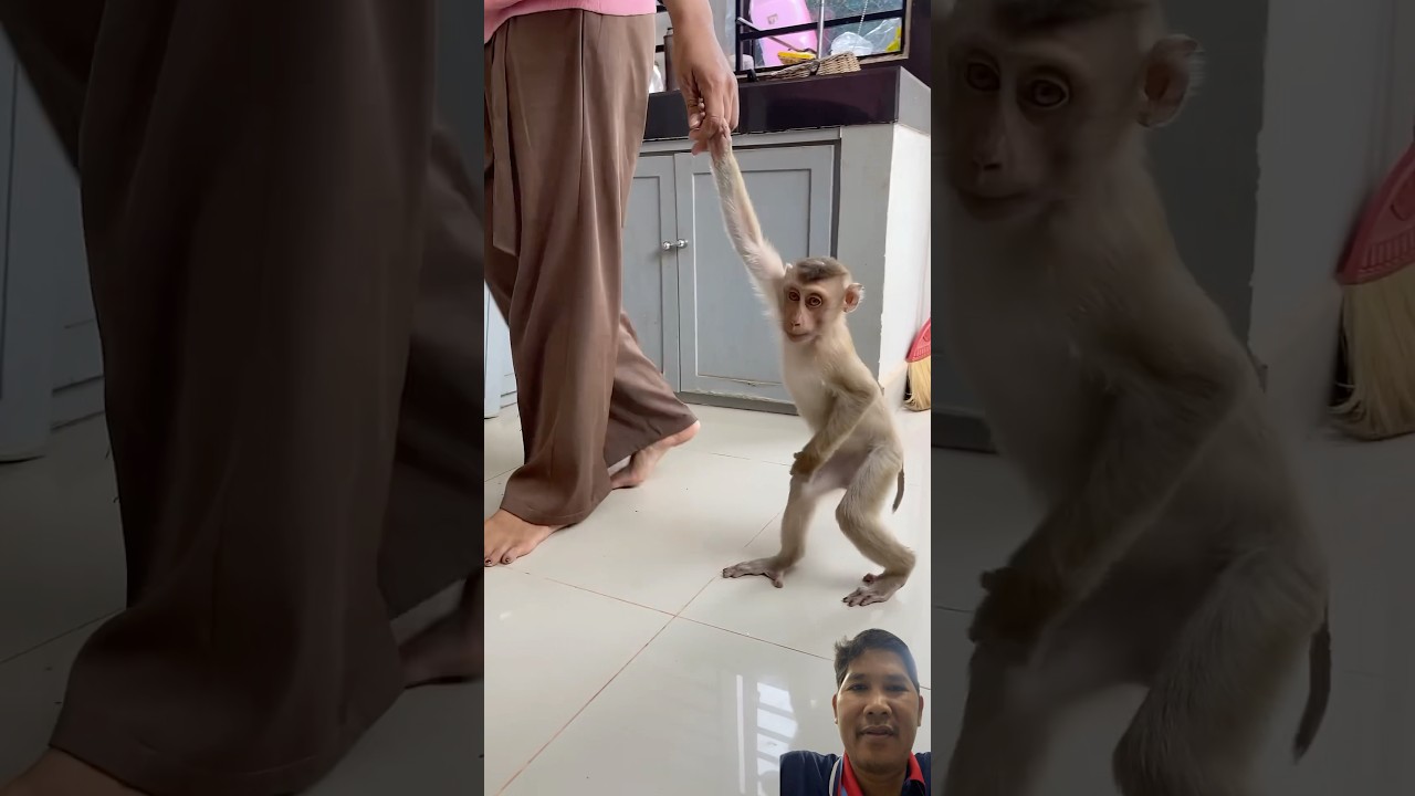 Waking with mom to take shower