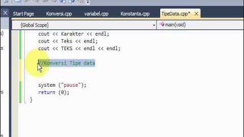 Tipe data, konversi tipe data, konstata, variabel C++
