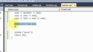 Tipe data, konversi tipe data, konstata, variabel C++