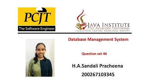 46. Database Management System | Task 46 | 1st Year | Java Institute