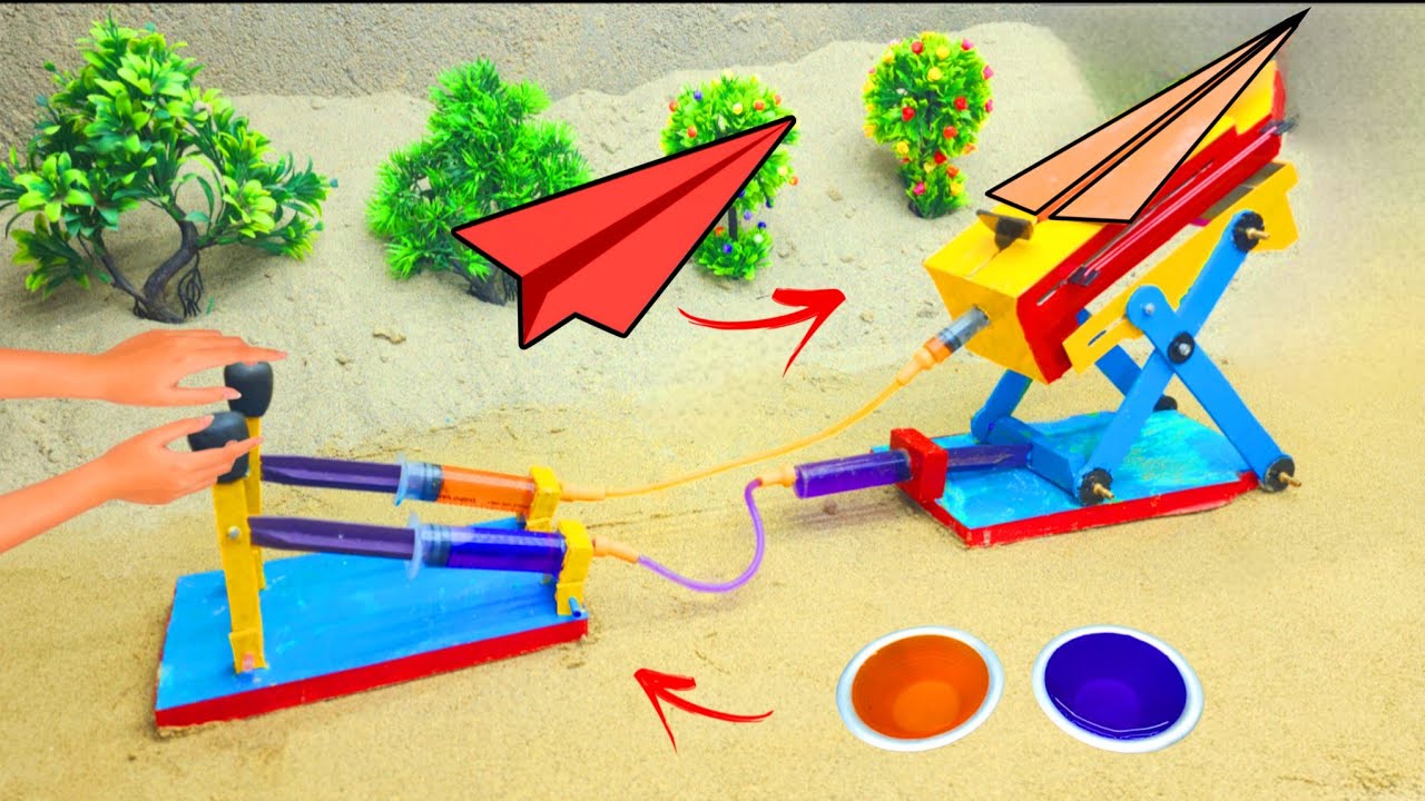 DIY Smartivity Hydraulic Plane Launcher | Paper Jet Aircraft | Science ...