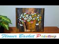 Beautiful Hanging Flower Basket: Acrylic Painting #32