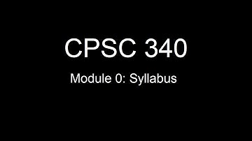 CPSC 340 Syllabus