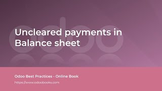 Get details of uncleared bank receipt in balance sheet | Odoo screenshot 1