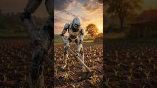 🌈 A robot working on his field 🌱. #robot #farmerlife #hardwork #education #edit #viralshorts 💯🌀💥🚀