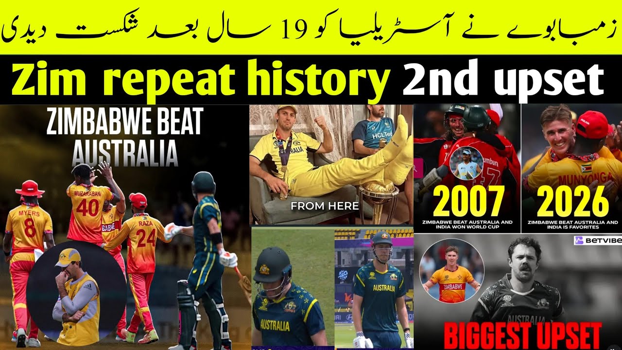 Aus vs zim 2026 Zimbabwe 2nd time upset repeat history of 2007