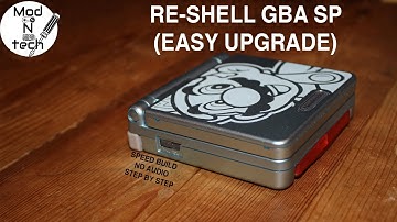 How To Re-Shell A GBA SP The Easy Way Step By Step Speed Build (The Silver Mario Nintendo Gameboy)