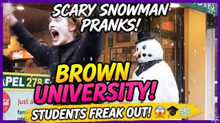 Scary Snowman Pranks Brown University Students