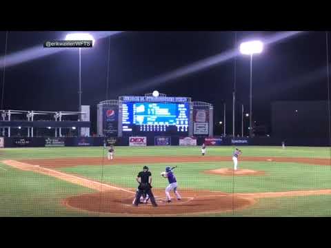 Tebow gets hit in head with a pitch