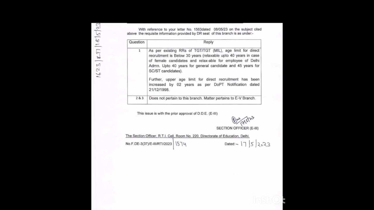 DSSSB TGT AGE LIMIT FOR FEMALE dsssb rtireply YouTube DSSSB TGT AGE LIMIT FOR FEMALE dsssb rtireply YouTube