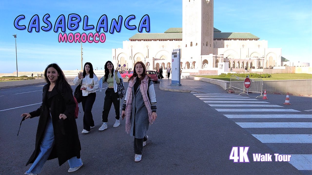 🇲🇦Casablanca Walking Tour||Maritime Promenade Hassan Mosque||Casablanca Morocco|