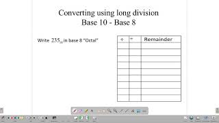 Convert base 10 Numbers to other bases