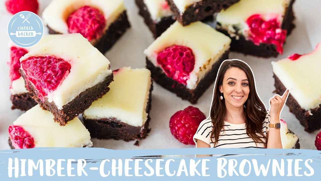 Himbeer-Cheesecake Brownies | Käsekuchen + Brownies + Himbeeren = ❤️🤤 | Einfach Backen