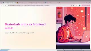 Dasturlash.Frontend kursi 1-dars. #Dasturlash #Frontend #JavaScript #O‘zbekchaDarslar #WebDasturlash