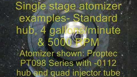 Rotary Atomizer, single stage  at high flow and high speed, example 2