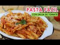 Pasta con salsa casera de tomate - Receta fácil y Saludable