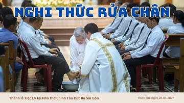 ĐTGM Giuse Nguyễn Năng cử hành nghi thức rửa chân trong thánh lễ Tiệc Ly 2024