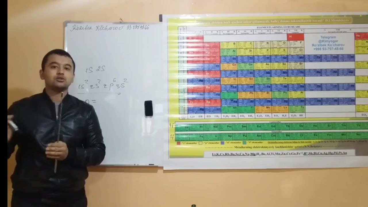 1-Dars. Atom tuzilishi va atomdagi elektron, proton va neytronlar sonini topish. Ro'zibek Ko'charov