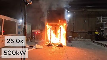 ACP-PE Balcony vertical fire spread testing (Test 1)