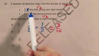 NC 7th Grade Math Released question 35 (released 2018 - 2019)