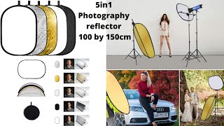 100cm by 150cm 5 in 1 reflector -gold,silver,white,black,translucent (100by150) for outdoor & studio
