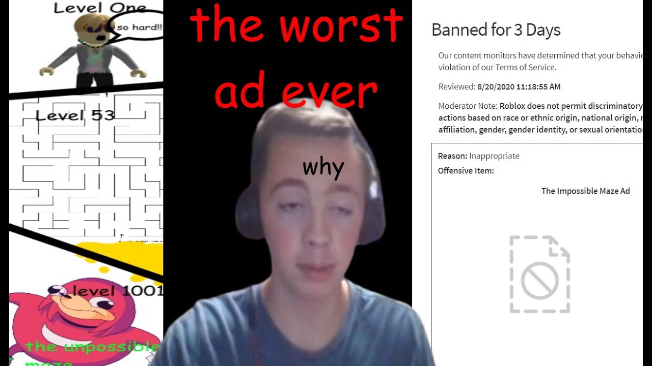 Making The Worst Roblox Ad Ever I Almost Got Banned Youtube - this is one of the worst bans in robloxs history he was