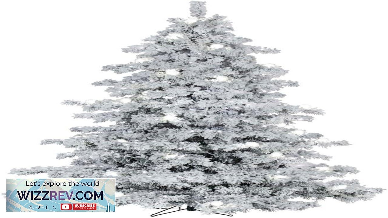 Vickerman 5.5' x 49" Flocked Alaskan Artificial Pre Lit Christmas Tree with 34