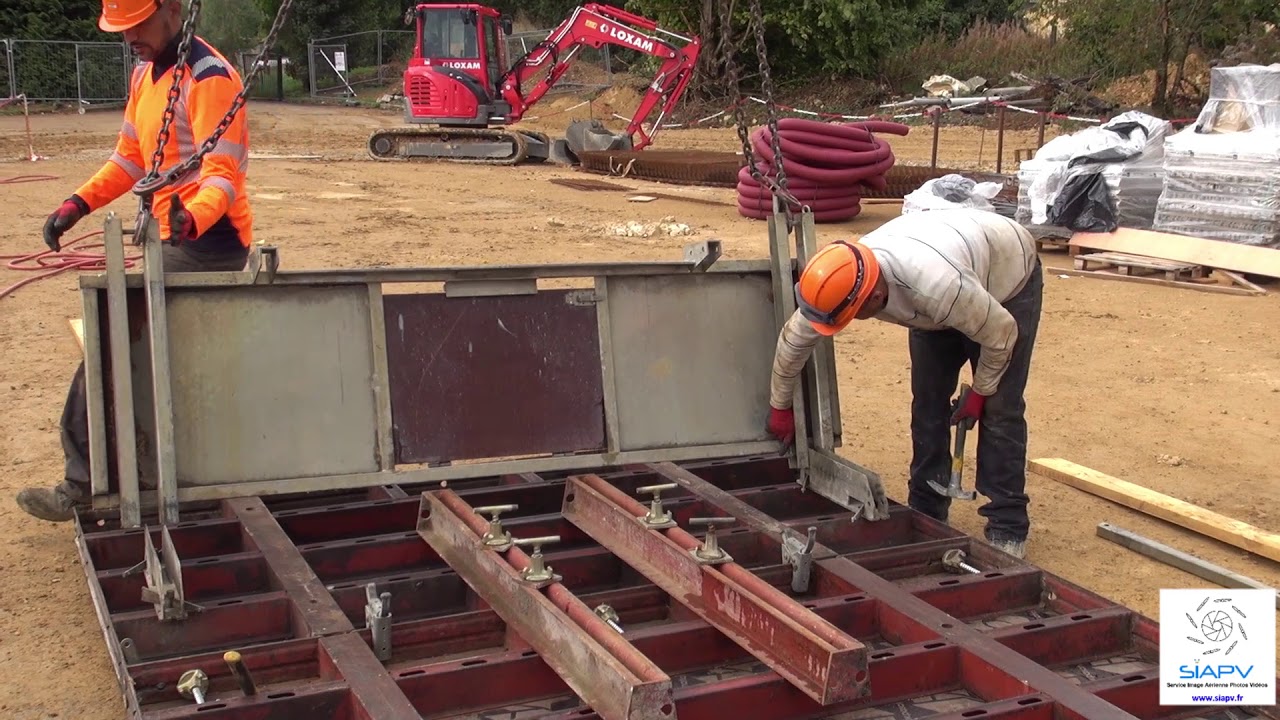 Vidéo début des fondations suivi de chantier Pôle Aquatique de Longwy - 041019