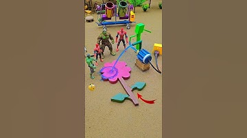 Mini water pump science project with Red Rose flower shape concrete & mixer diy tractor & cow farm